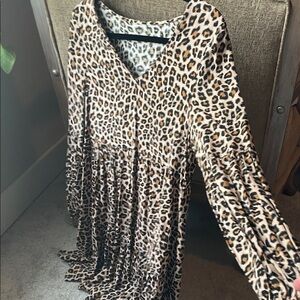 Leopard Print V-Neck Women's Top